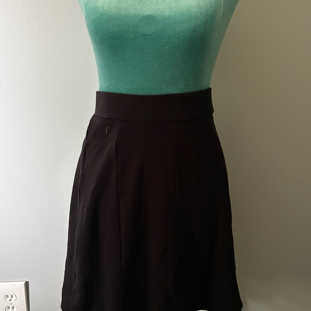 LOFT Black Mini A-Line Skirt with stretch